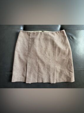 J. Crew Factory Taupe Brown Wool Mini Skirt